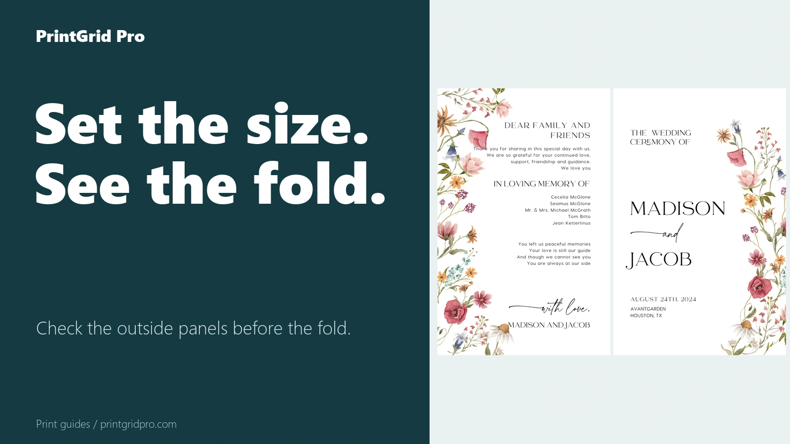 Original template illustration for How to Create and Print a Half-Fold Card.