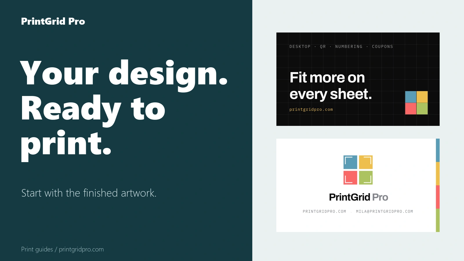 Original template illustration for From your design tool to a print-ready sheet.