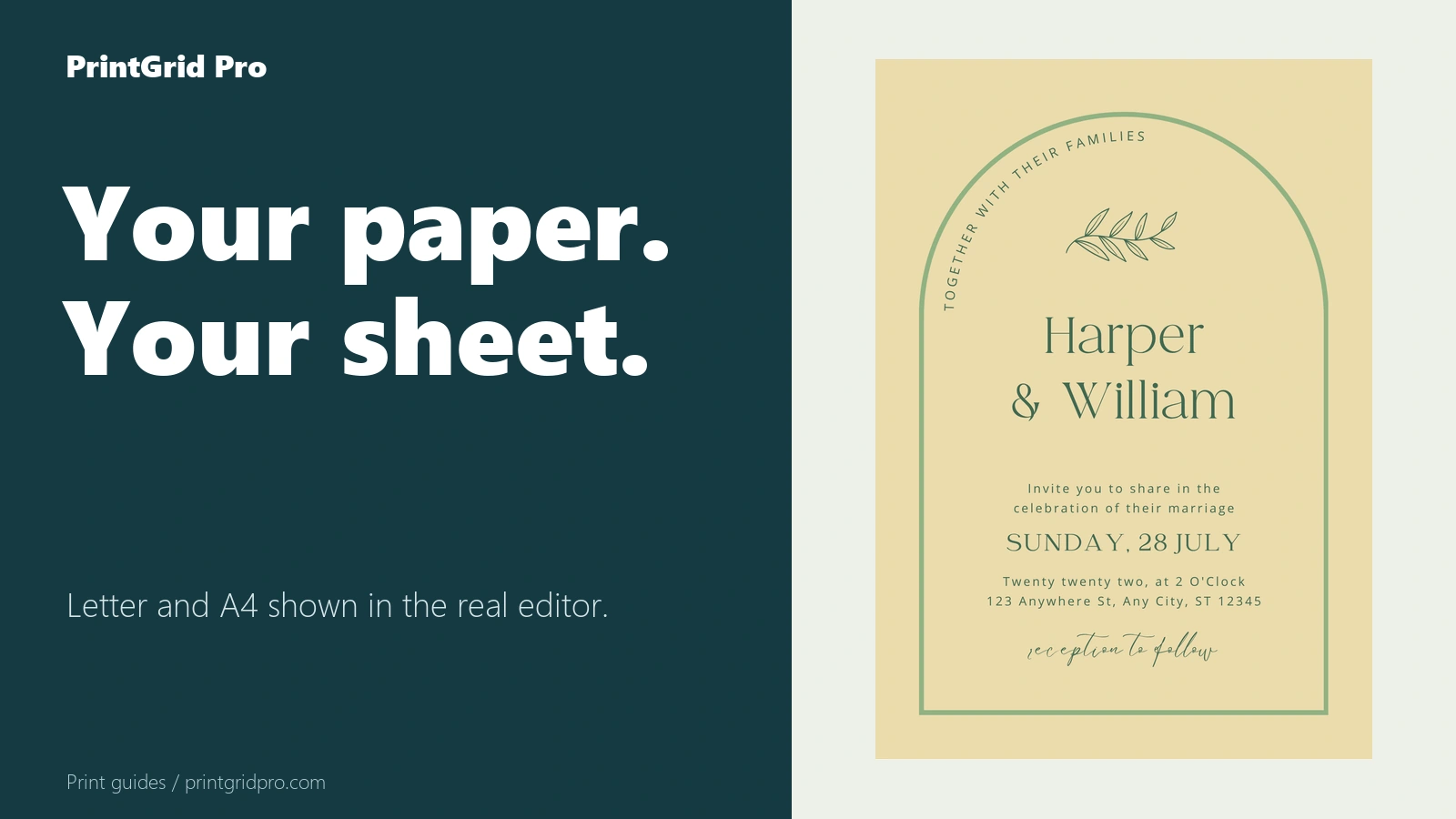 Original template illustration for A4, Letter, and the sizes in between.